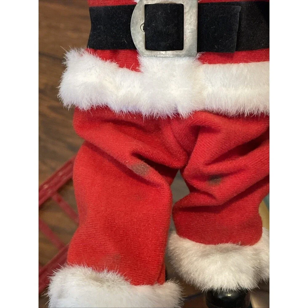 Vintage Mr. Christmas Stepping Santa Climbing Ladder Lights Plays 15 Carols